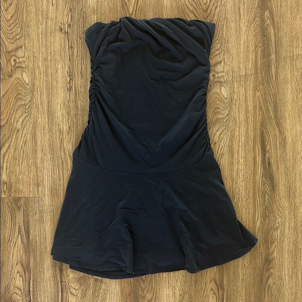 Abercrombie & Fitch Black Strapless Romper with Drop Waist
